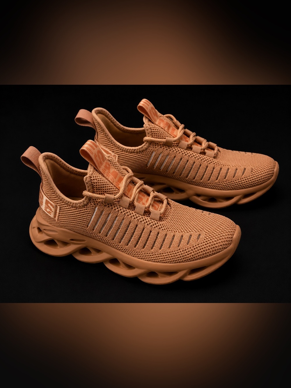 ESMLIE Tan Knit Slip-On Chunky Sneakers EU 39 | Comfort Walking Shoes | Very Goo